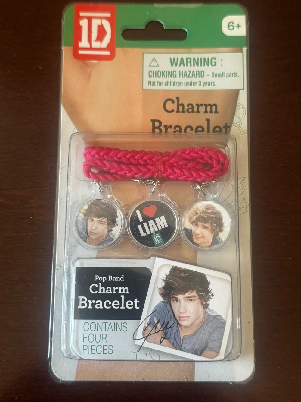 1D One Direction Pop Band Pink Charm Bracelet - I love Liam Design